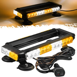 Partsam White Amber LED Rooftop Emergency Strobe Lights
