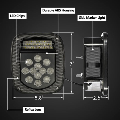 Image of Partsam Tail Lights Lamps for Jeep Wrangler TJ YJ CJ5 CJ7 1979-2006