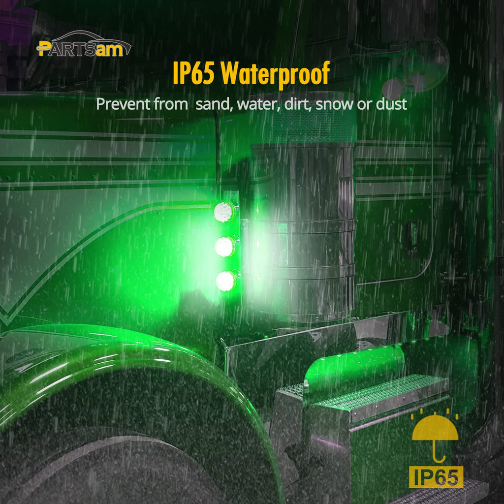 Partsam 1PCS Dual Revolution Amber 17 Led Watermelon Light for Semi Truck