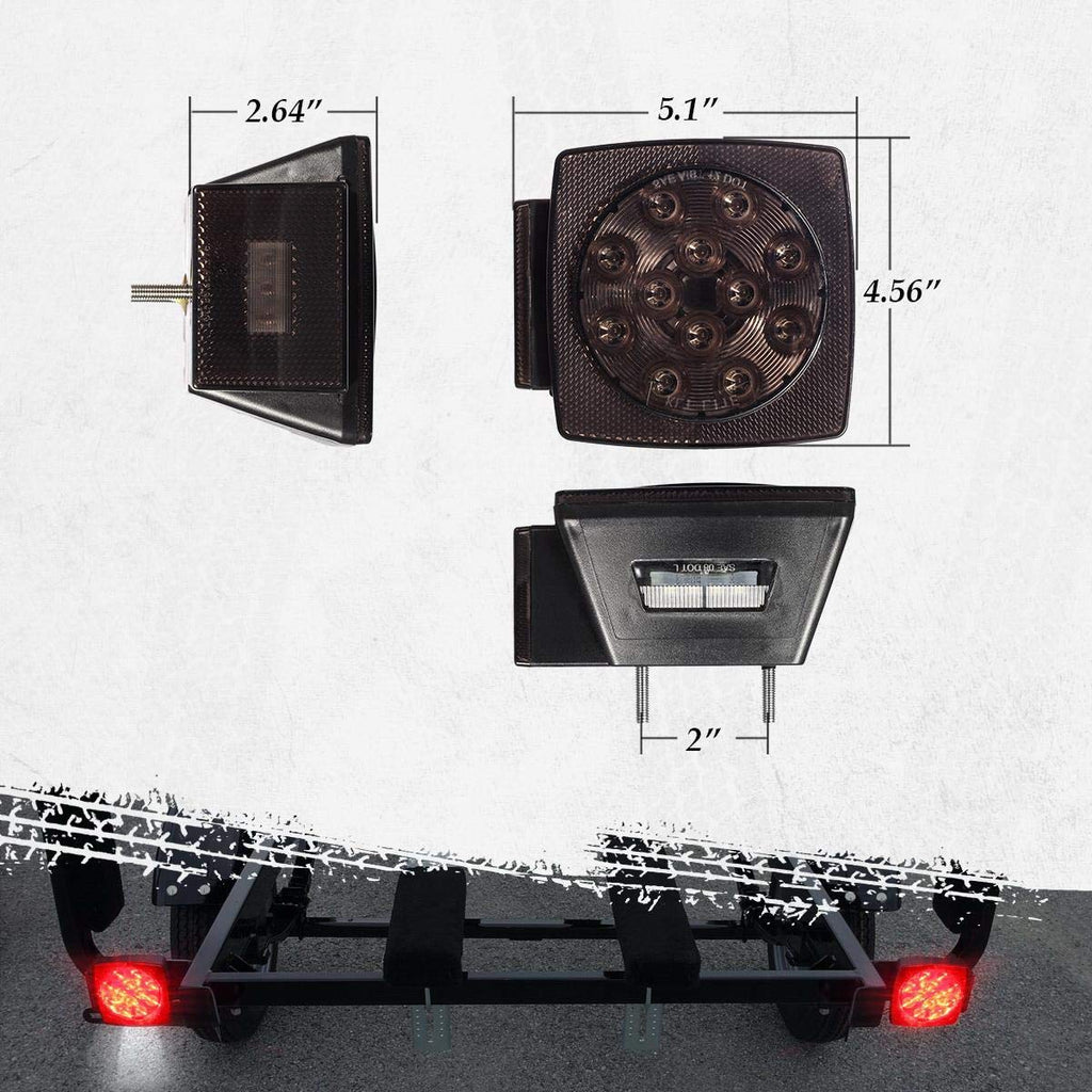 Partsam Submersible Square Led Trailer Lights DOT Compliant