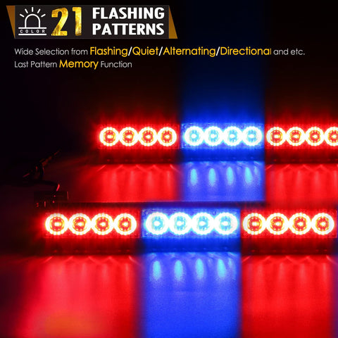 Image of Partsam LED Emergency Dual Strobe Light Bar for Police Volunteer Truck