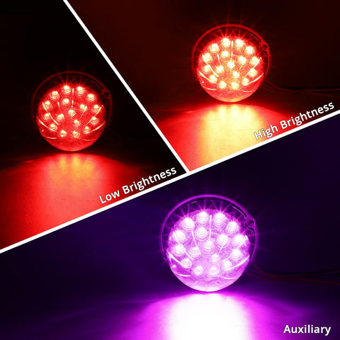 Image of Partsam Dual Revolution Red Led Watermelon Light for Semi Truck
