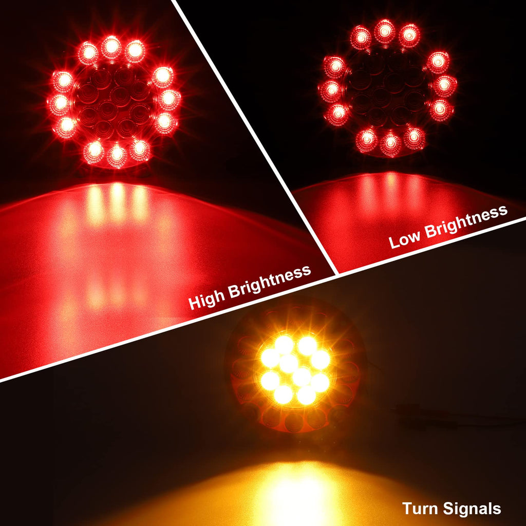 Partsam 2x 7 Round Stop Turn Tail Lights for Bus Truck Camper