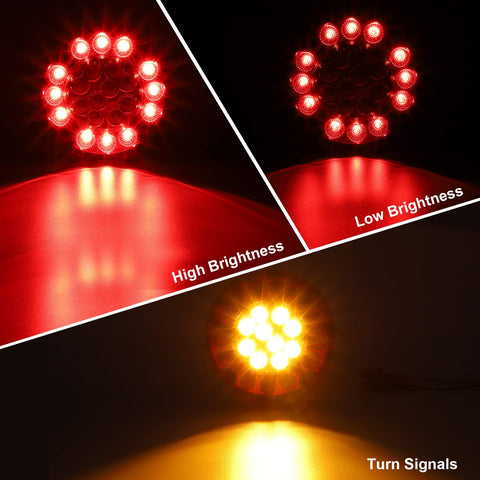 Image of Partsam 2x 7 Round Stop Turn Tail Lights for Bus Truck Camper