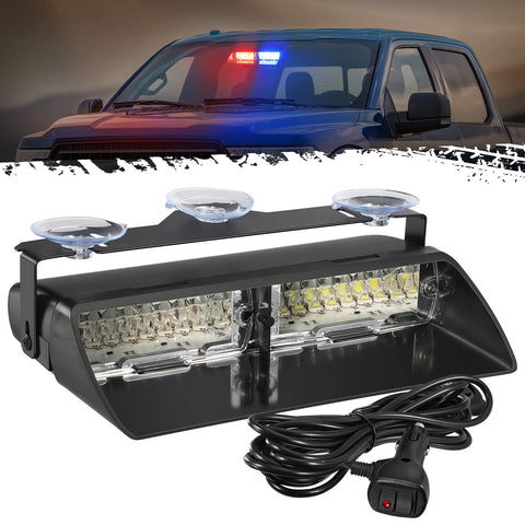 Image of Partsam Red Blue LED Windshield Emergency Strobe Lights
