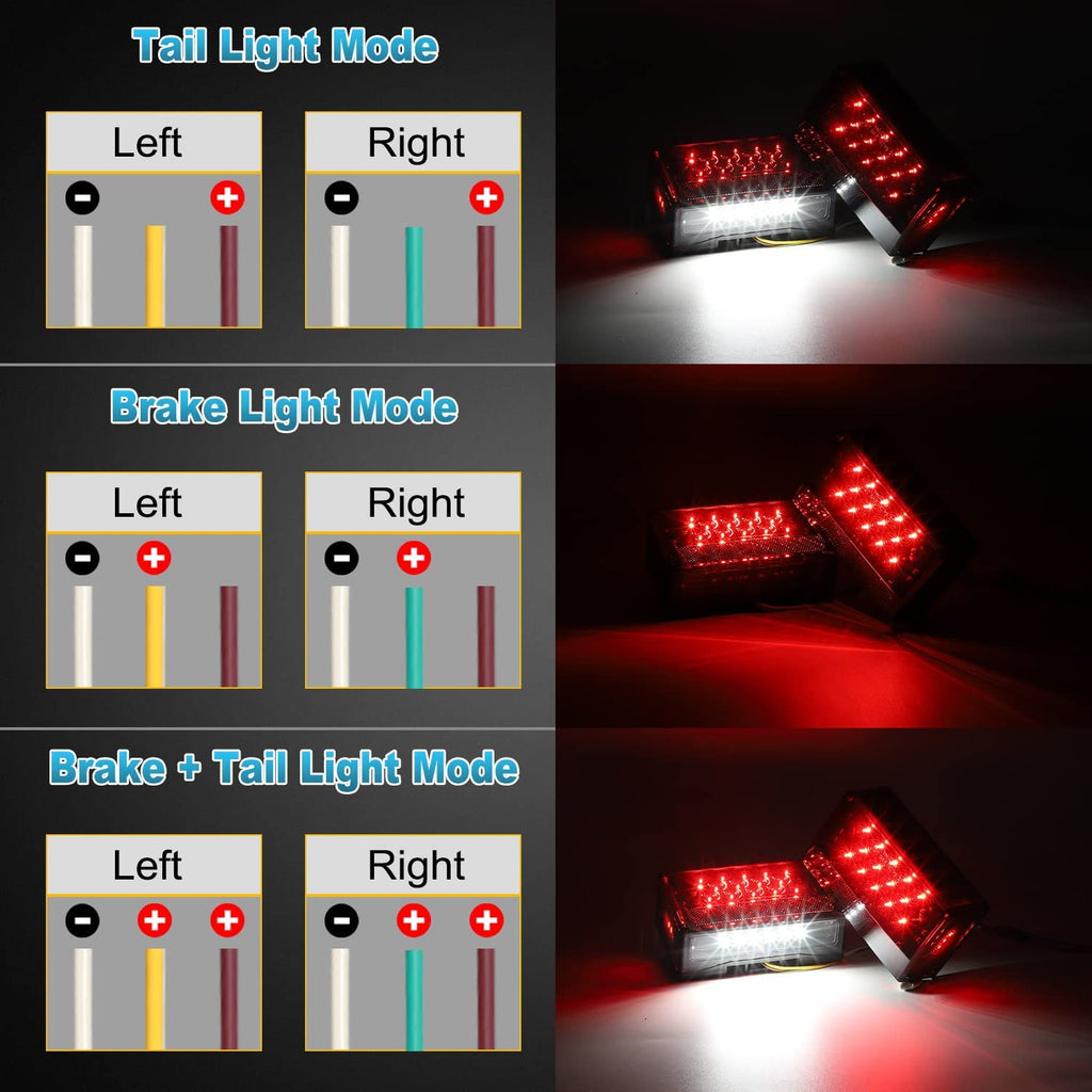 Partsam Waterproof Truck Marine Boat Trailer Lights Kit