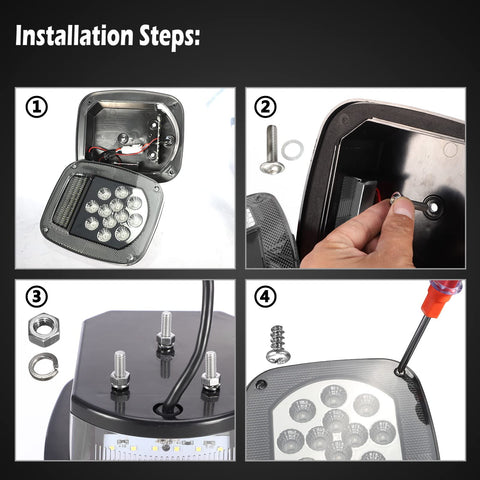 Image of Partsam Tail Lights Lamps for Jeep Wrangler TJ YJ CJ5 CJ7 1979-2006