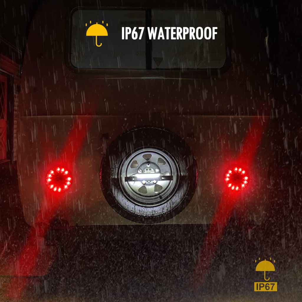 Partsam 2x 7 Round Stop Turn Tail Lights for Bus Truck Camper