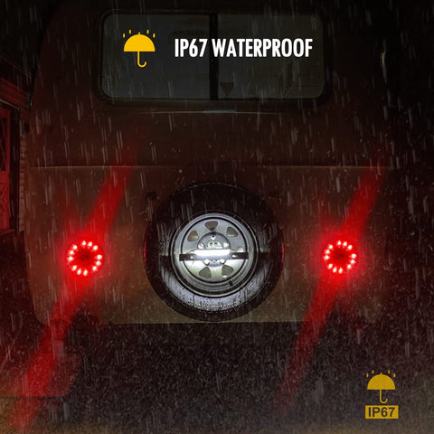 Image of Partsam 2x 7 Round Stop Turn Tail Lights for Bus Truck Camper