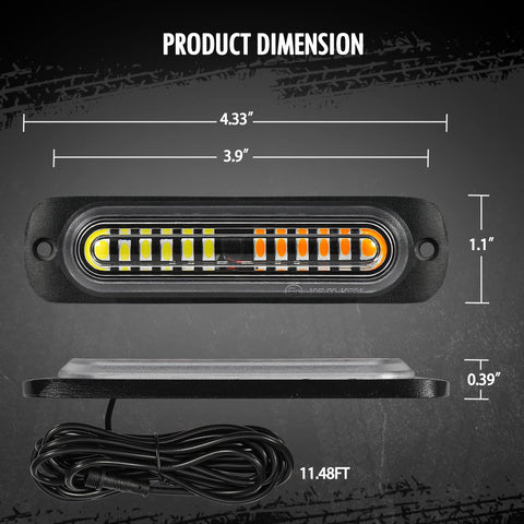 Image of Partsam LED Emergency White Amber Strobe Lights