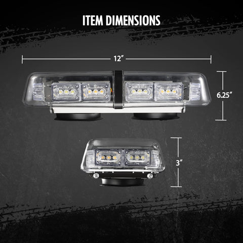 Image of Partsam LED Roof Top Strobe Lights for Snow Plow/Construction Vehicles