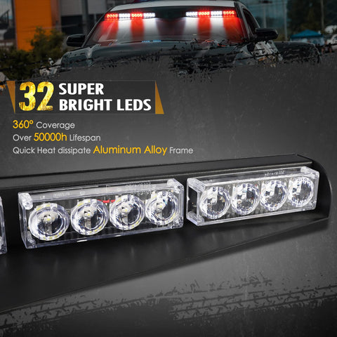 Image of Partsam LED Visor Strobe Light Bar Flashing Modes Firefighter Lights