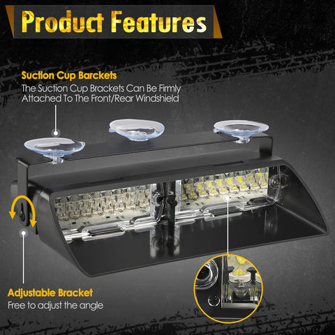 Image of Partsam Red Blue LED Windshield Emergency Strobe Lights