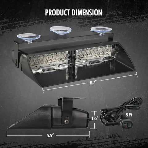 Image of Partsam LED Windshield Dash Deck Emergency Strobe Firefighter Lights