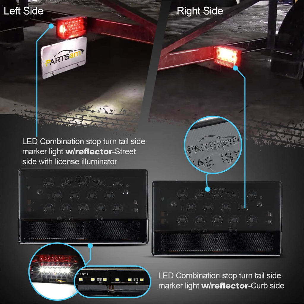 Partsam Waterproof Truck Marine Boat Trailer Lights Kit