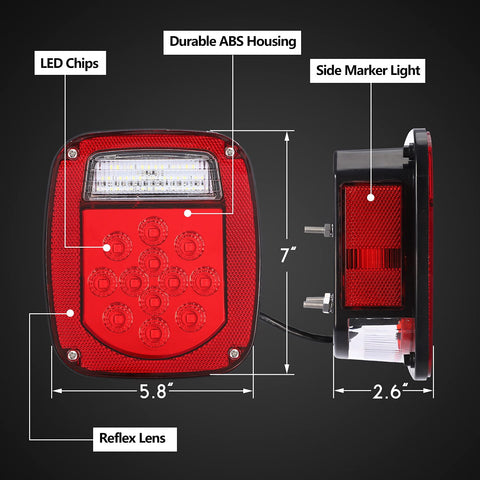 Image of Partsam Jeep Tail Lights Lamps for 1979-2006 Wrangler TJ YJ CJ5 CJ7