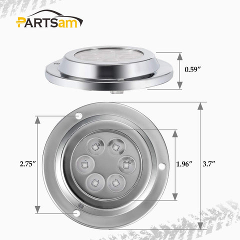 Image of Partsam LED Stainless Steel Marine Lights Boat Transom Fishing Squid Lights