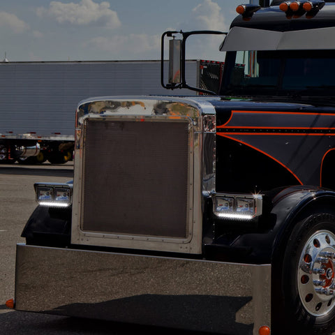 Image of Partsam 2x Headlight Bezels for Kenworth Peterbilt Western Star Freightliner Semi Trucks