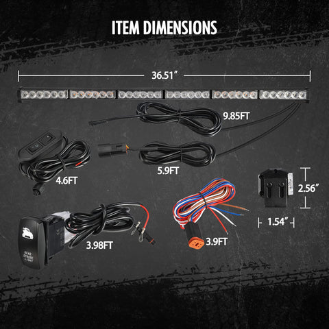 Image of Partsam 36" Rear Chase Light Bar for UTV, ATV, RZR, Polaris, Can-am, Yamaha