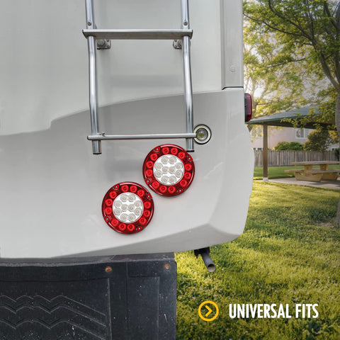 Image of Partsam 2x 7 Round Stop Turn Tail Lights for Bus Truck Camper