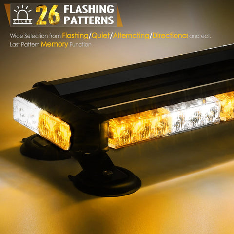 Image of Partsam White Amber LED Rooftop Emergency Strobe Lights
