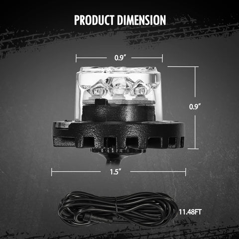 Image of Partsam Amber LED Hideaway Strobe Lights For Cars Trucks Vehicles