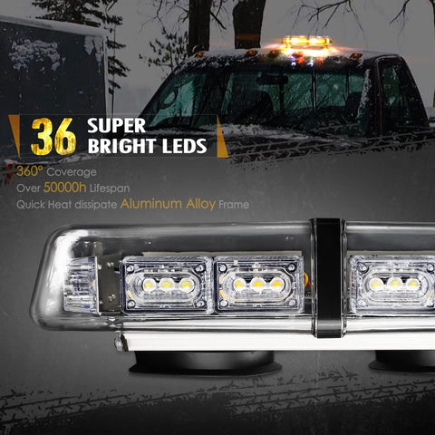 Image of Partsam LED Roof Top Strobe Lights for Snow Plow/Construction Vehicles