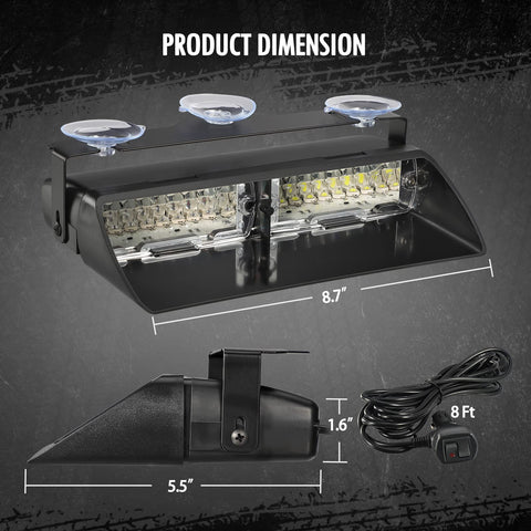 Image of Partsam Red Blue LED Windshield Emergency Strobe Lights