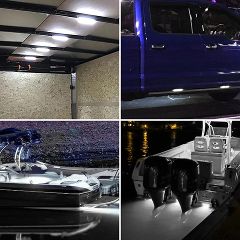 Image of Partsam 8 Inch Slim Line Boat RV Interior Lighting, Pickup Truck Lights