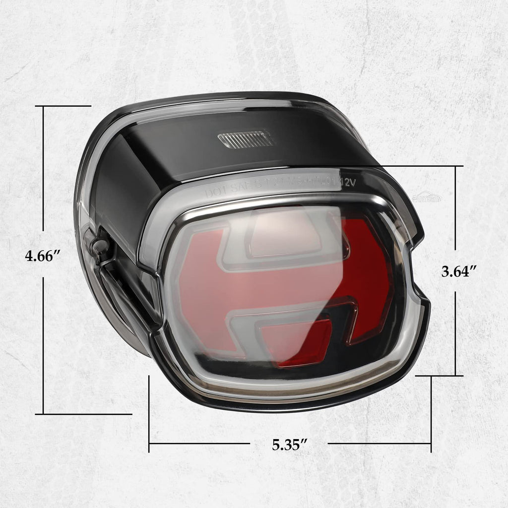 Partsam Motorcycle Tail Light LED Rear Taillight Assembly DOT Approved