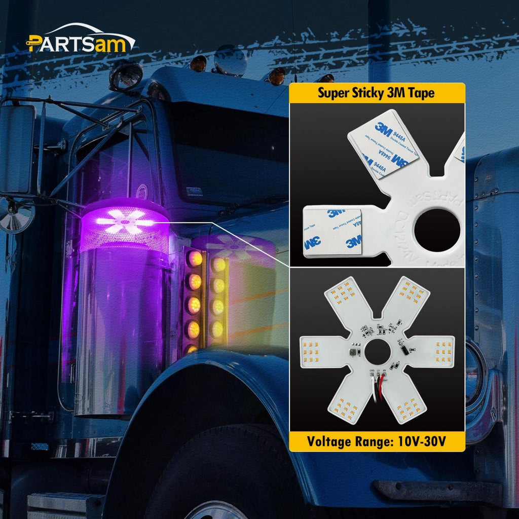 Partsam Air Cleaner Light 7.8" Inch for Kenworth (Purple)