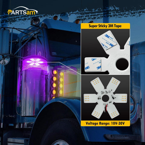 Image of Partsam Air Cleaner Light 7.8" Inch for Kenworth (Purple)