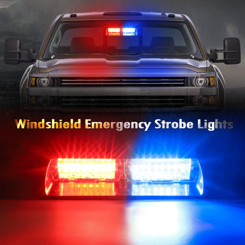 Image of Partsam Red Blue LED Windshield Emergency Strobe Lights