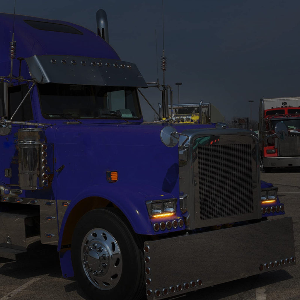 Partsam Chrome Headlight Bezels With Clear/Amber LED Light Strip