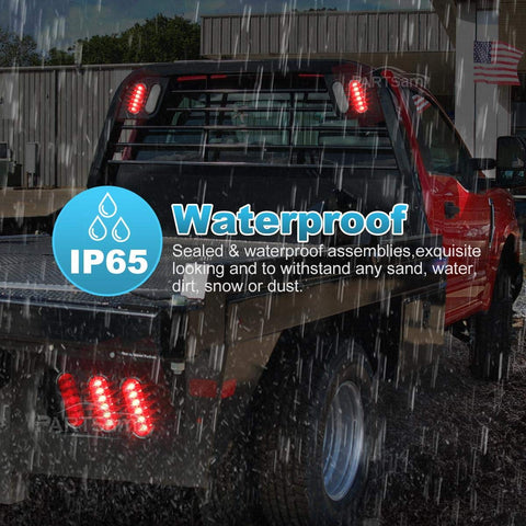 Image of Partsam 2PCS Trailer Truck Boat Bus Red LED 6inch Inch Oval Stop Turn Tail Brake Light DOT Certified Marker Lights Sealed Surface Mount 12V Waterproof IP65 Replacement for Trailer RV Trucks