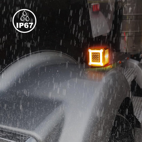 Image of Partsam Pair Double Face Square Pedestal Fender Turn Signal Lights