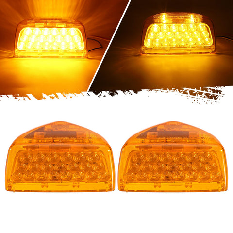 Image of Partsam Triangle Amber LED Turn Signal Lights for Peterbilt Trucks