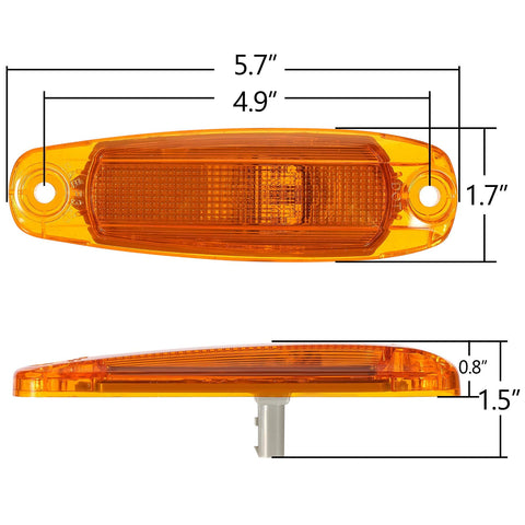Image of Partsam Replacement for Freightliner Cascadia Cab Roof Marker Clearance Lights Lamps 5pcs Amber Lens 4 LED Assembly, for Post 2014 New Generation Cascadia Cab Lights A66-01728-003