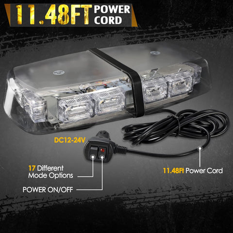 Image of Partsam LED Roof Top Strobe Lights for Snow Plow/Construction Vehicles