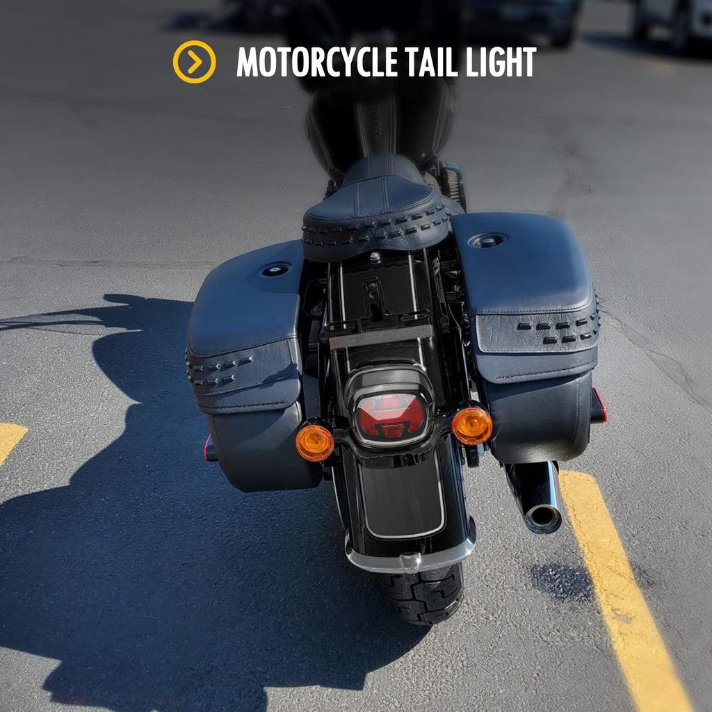 Partsam Motorcycle Tail Light LED Rear Taillight Assembly DOT Approved