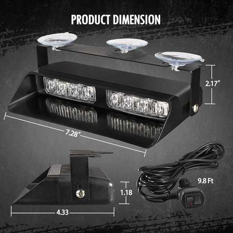Image of Partsam 2 in 1 Emergency Dash Strobe Lights
