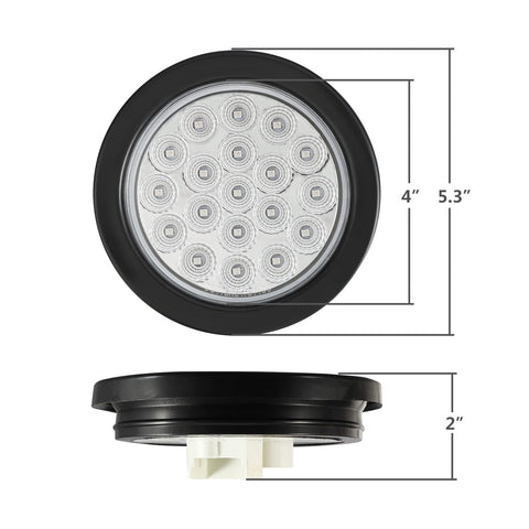 Image of Partsam 2Pcs 4 Inch Dual Revolution Round Red Stop Turn Tail Lights to Blue Auxiliary Lights