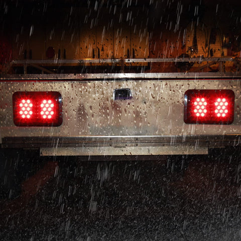 Image of Partsam 2 Red LED RV Trailer Camper Tail Lights
