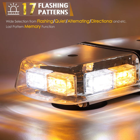 Image of Partsam LED Roof Top Strobe Lights for Snow Plow/Construction Vehicles