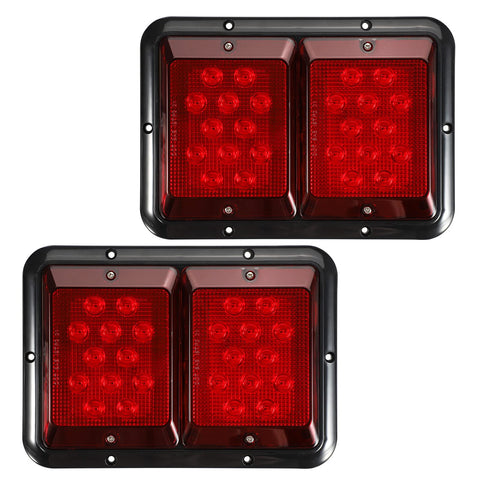 Image of Partsam 2 Red LED RV Trailer Camper Tail Lights