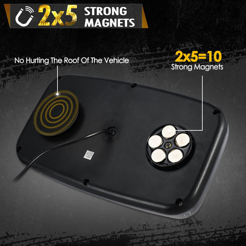 Image of Partsam LED Roof Top Strobe Lights for Snow Plow, Trucks