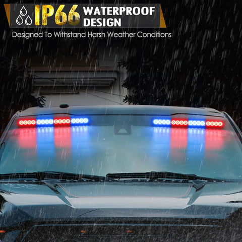 Image of Partsam LED Emergency Dual Strobe Light Bar for Police Volunteer Truck