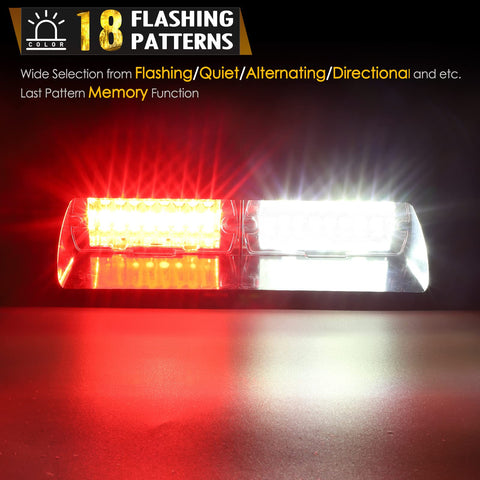 Image of Partsam LED Windshield Dash Deck Emergency Strobe Firefighter Lights