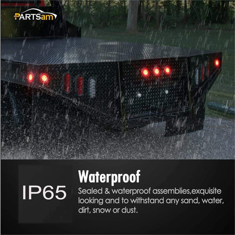 Image of Partsam 36Pcs 2.5" Round Led Clearance and Side Marker Lights Kit 13 Diodes (24Pcs Amber+ 12 pcs Red)Truck Trailer Rv Flush Mount Waterproof 12V Sealed, 2.5 Round Led Marker Lights