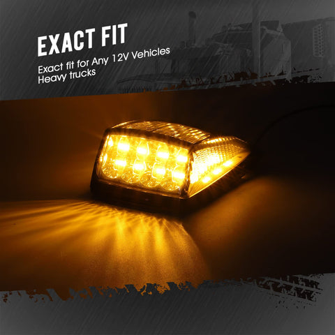 Image of Partsam 5Pcs Smoked Lens Amber 17 LED Cab Marker Top Roof Light Assembly Compatible with Kenworth/Peterbilt/Freightliner/Mack/International Paccar Semi Truck Trailer